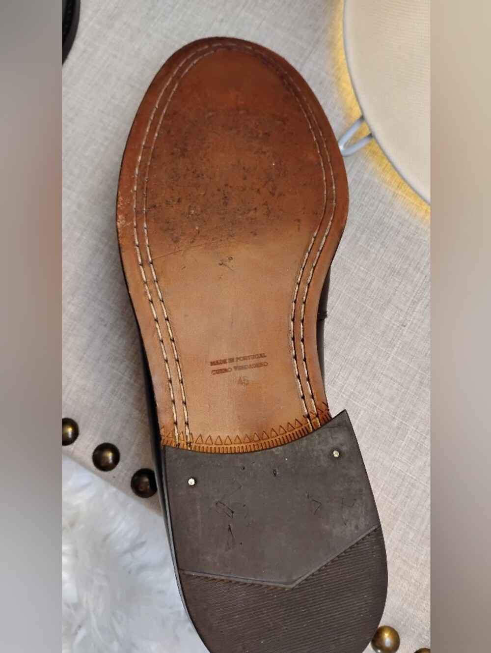 Macson Men's Dark Brown Leather Penny Loafers Size 12. Made in Portugal - Picture 7 of 9
